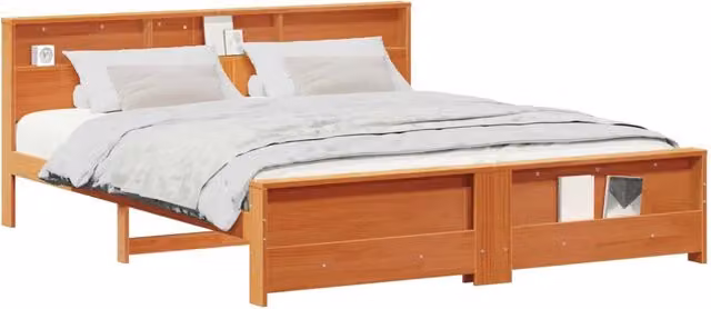 Letto matrimoniale | Letto per adulti | Struttura del letto con testiera Marrone cerato 200 x 200 cm