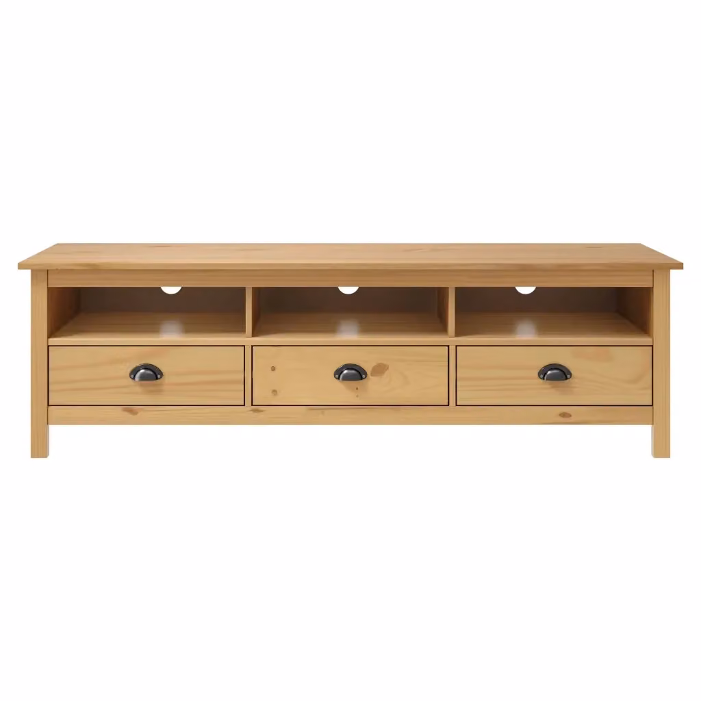 Mobile TV Hill in legno di pino marrone ambra con design retro L: 158 cm, P: 40 cm, H: 47 cm – 2