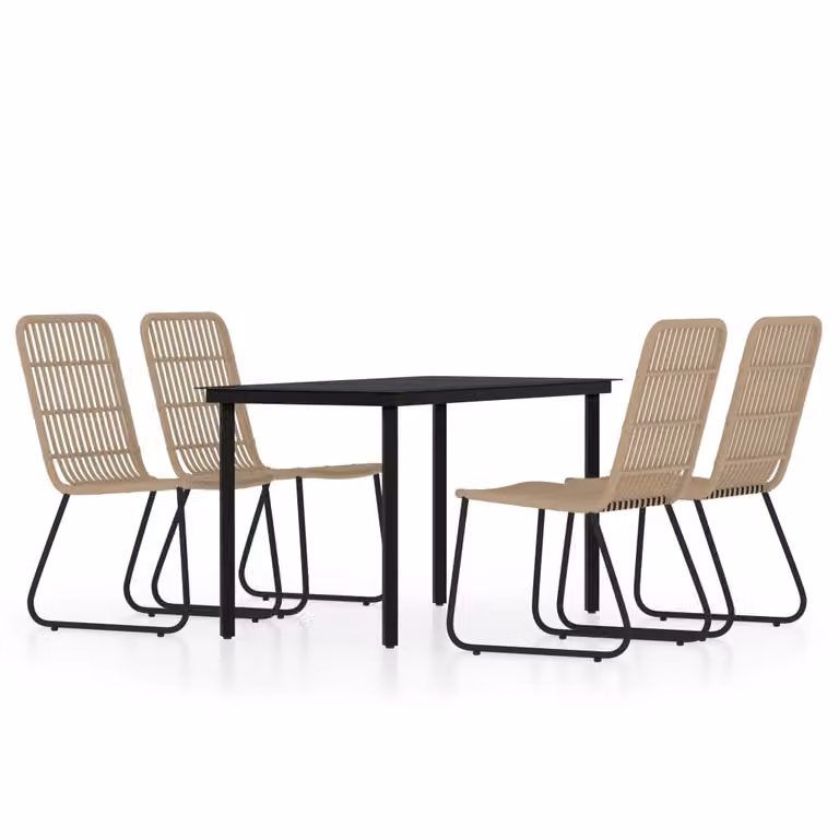 Set Mobili da Pranzo per Giardino 5 pz Rovere
