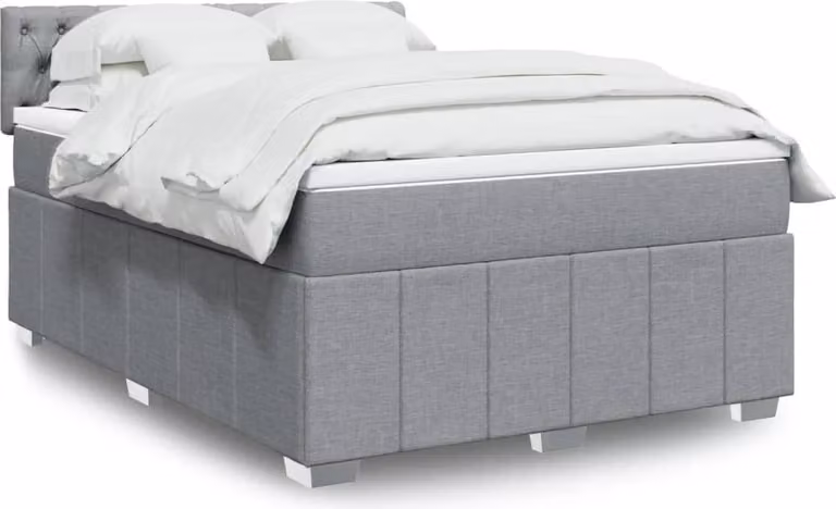 Maison Exclusive - Giroletto a Molle con Materasso Grigio Chiaro 160x200cm Tessuto