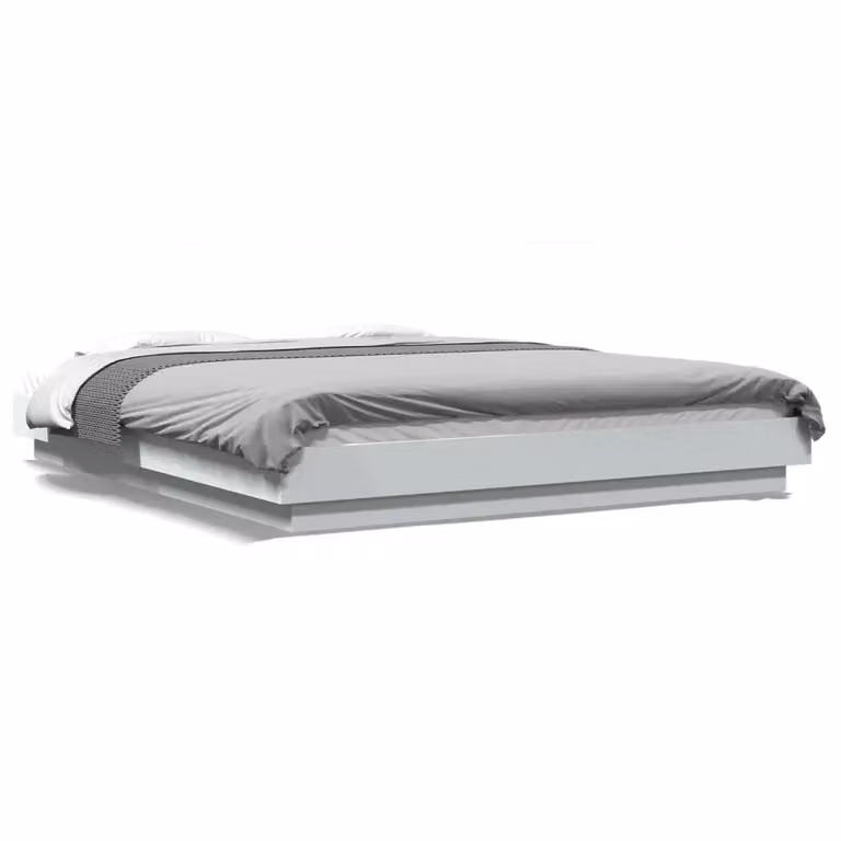 Giroletto vidaXL Bianco con Luci LED e Porte USB in Legno, L/P: 160 x 200 cm