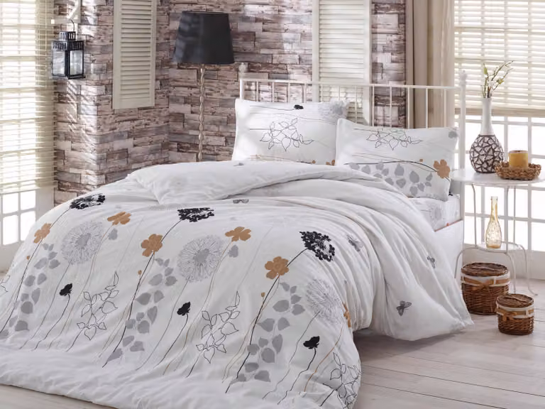 L'Essentiel Linge de Maison, Begonvilla- EPJ3843, Bianco, Copriletti, 65% cotone / 35% poliestere