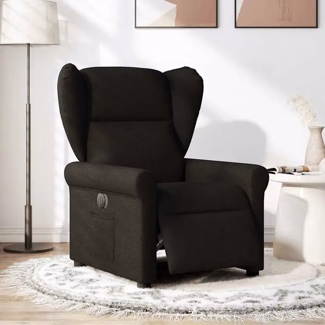 Poltrona Elettrica Reclinabile Nera in Tessuto 3303356