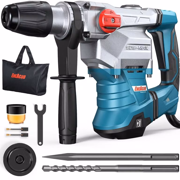 Martello perforatore SDS-max - Motore da 1500 W - Forza di impatto di 12 Joule - Corpo in lega di alluminio