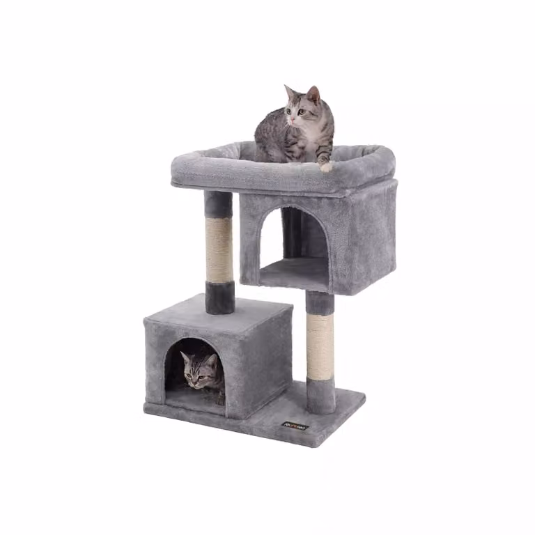 In And OutdoorMatch Tiragraffi Abbey - Per gatti - 84 cm - Grigio - Giocattolo per gatti - Adatto a gattini piccoli