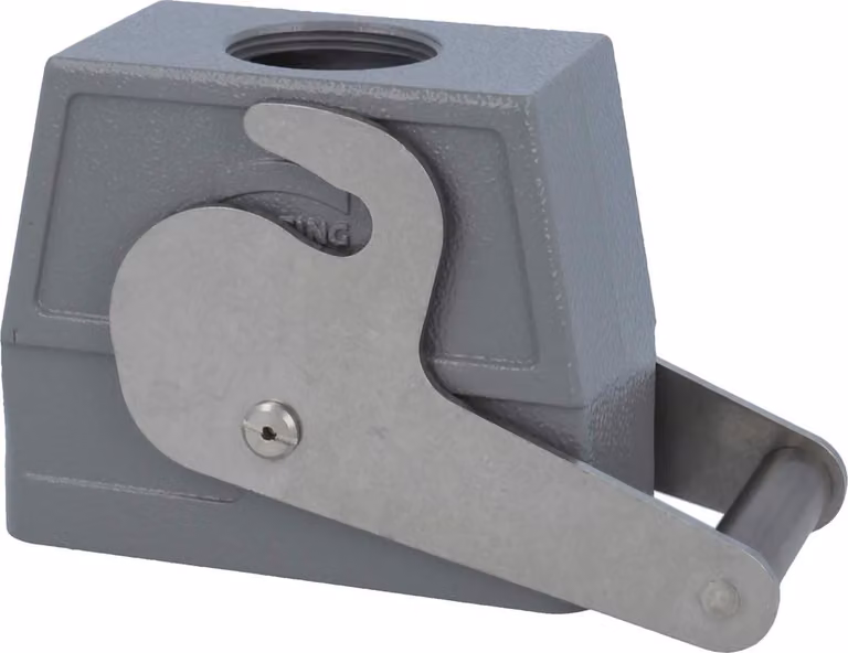 HARTING Han 16B Custodia a manicotto alta, 1xM32 uscita cavo diritta, con 1 staffa centrale Vite M32 Area di serraggio 11,0 mm