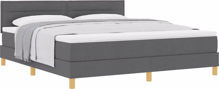 Letto a molle con cuscino Grigio scuro 180 x 200 cm Tessuto