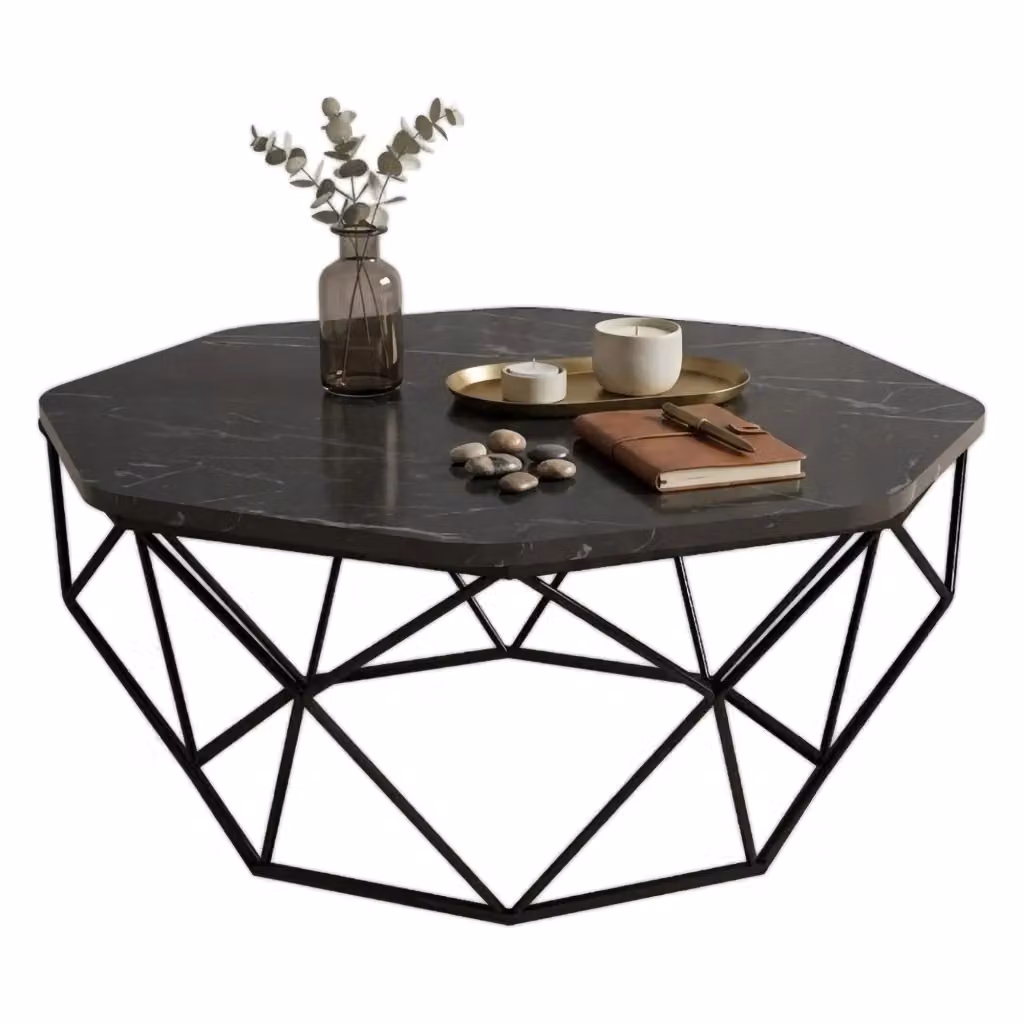 Tavolino da salotto Coazzolo DMORA nero L/P/H: 90 x 90 x 38 cm – 2