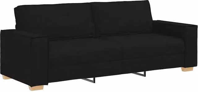 Divano | Divano da soggiorno | Sofa a 3 posti Nero 220x78x84 cm Tessuto