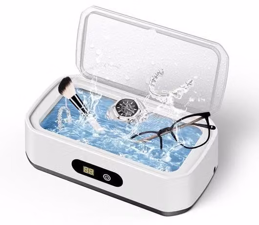 Pulitore a ultrasuoni ad alta capacità, 50 kHz, con 5 modalità, timer, adatto per occhiali, gioielli, protesi dentarie, realizzato in acciaio inossidabile 304, disponibile nei colori bianco e nero.