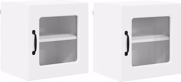 Mobile in vetro da parete PORTO 2 pcs Bianco 40 x 31 x 40 cm
