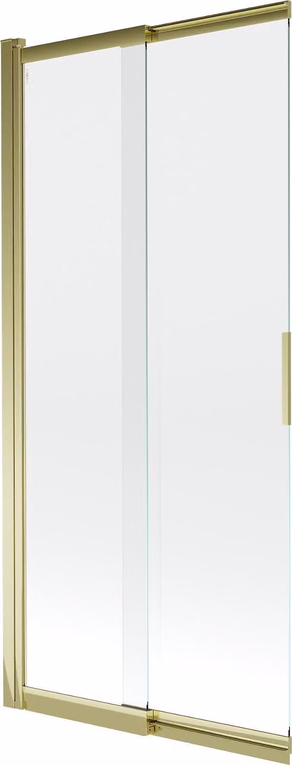Mexen Fox paratia per vasca da bagno a 2 ante scorrevoli 85 x 150 cm, trasparente, dorato - 891-085-002-50-00