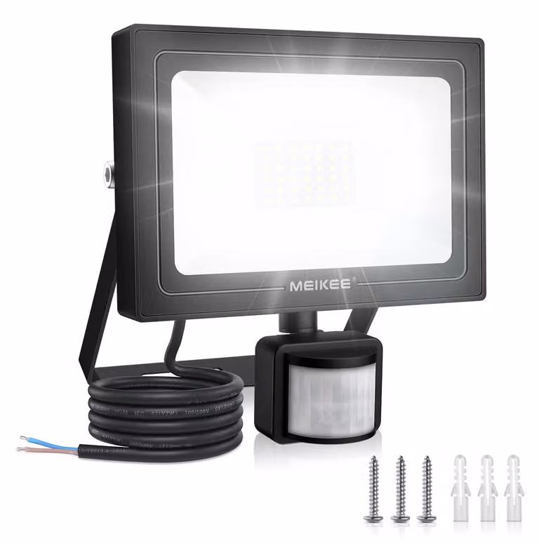 Faretto LED da 35W con sensore di movimento, 3000 lumen, grado di protezione IP66, temperatura di colore 6500K