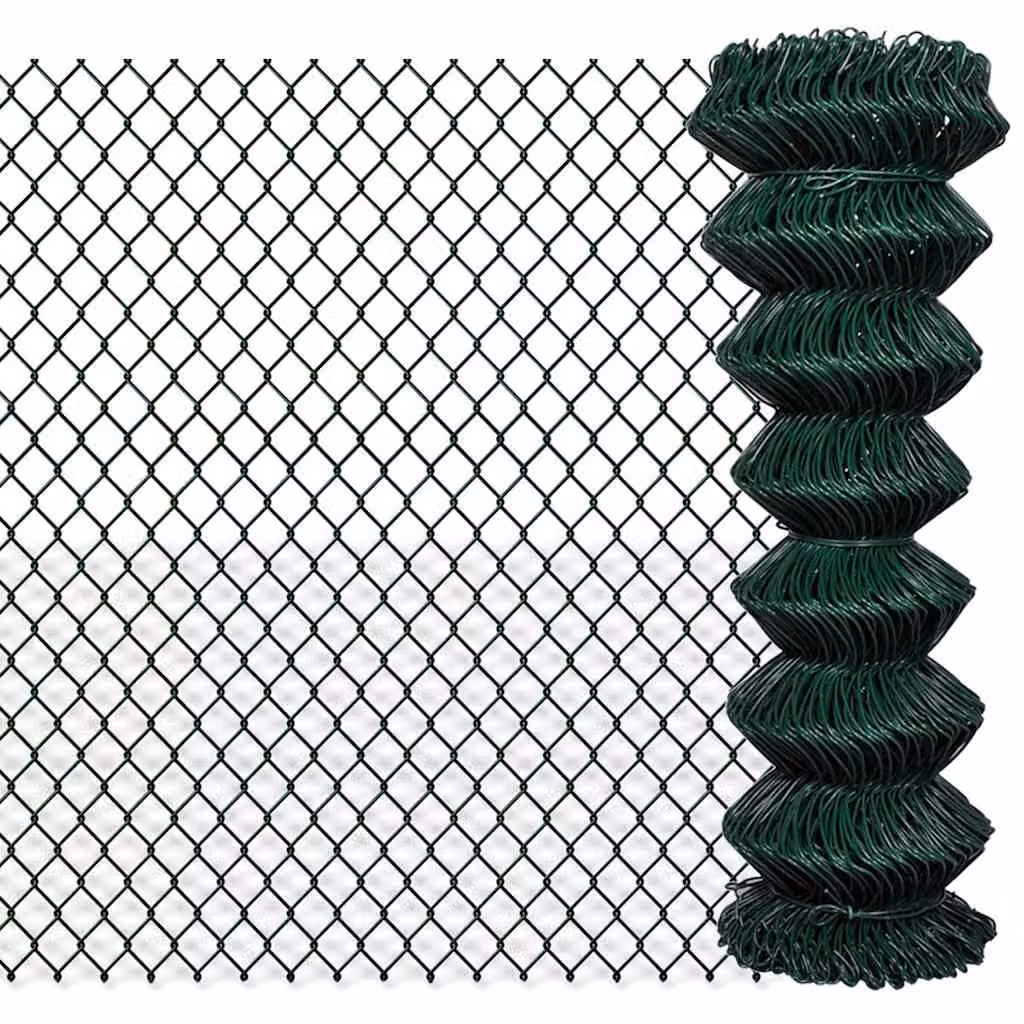 Recinzione a rete in acciaio rivestita in PVC vidaXL, Verde, L: 125 cm, H: 60 cm
