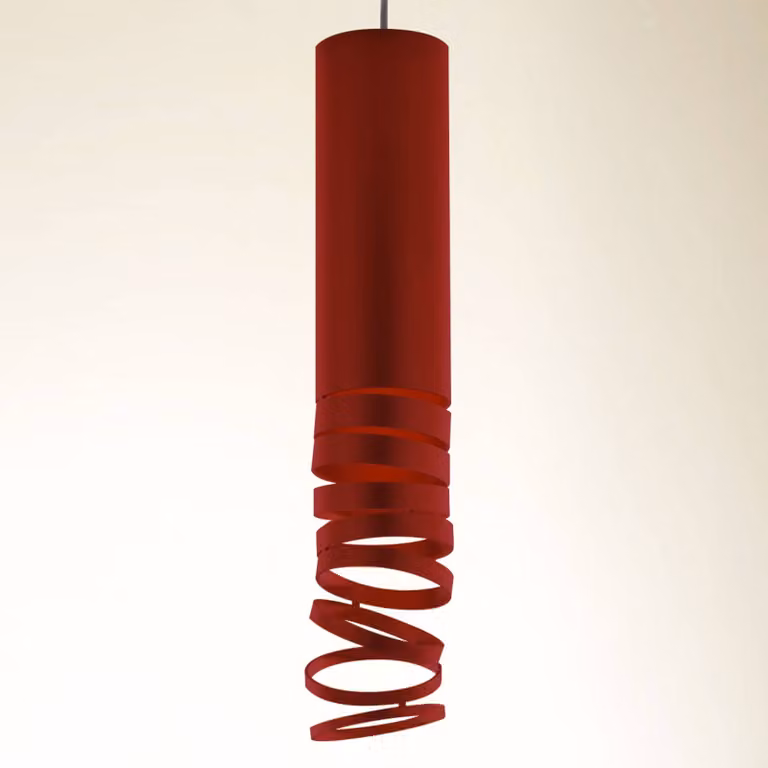 Artemide Lampada a sospensione Decomposé, dimmerabile, Rosso, Soggiorno / Sala da pranzo, Alluminio, Design, Lampada a sospensione