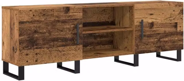 Mobile TV moderno in legno multistrato marrone con vani porta media L: 150 cm, P: 30 cm, H: 50 cm – 1