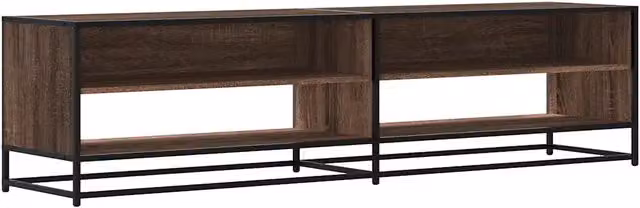 Mobile porta TV industriale HELLOSHOP26 in legno composito e metallo, colore marrone, L: 180,5 cm, P: 40 cm, H: 46 cm