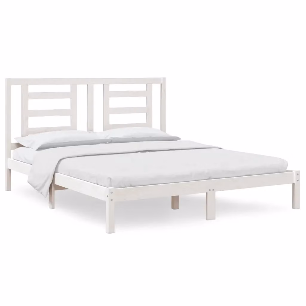 Giroletto vidaXL in legno massello di pino bianco per adulti, L/P: 160 x 200 cm – 2