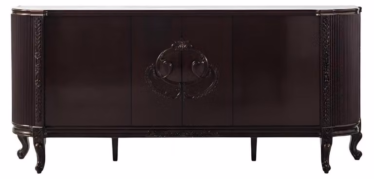 Credenza marrone, stile classico, in legno, con gambe in legno, nuova