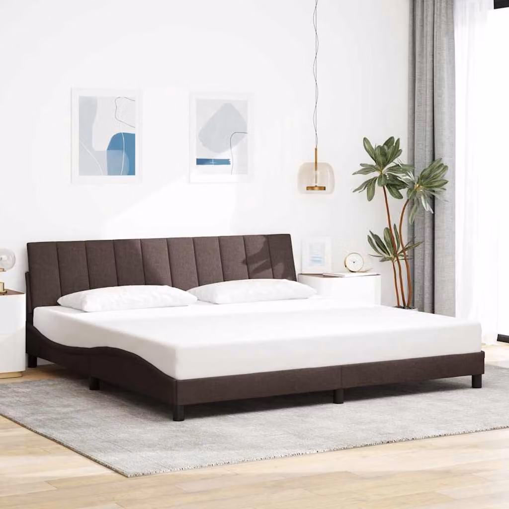 Giroletto senza Materasso Hanko vidaXL in Tessuto Marrone Scuro L/P: 200 x 200 cm