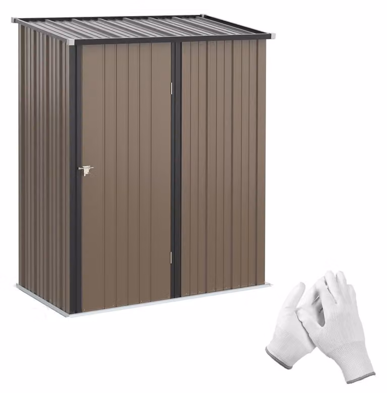 Casetta da giardino/Pergola - Acciaio zincato marrone - 35,5 kg - 161,5 x 94,5 x 196 cm - Utilizzo esterno - Metallo