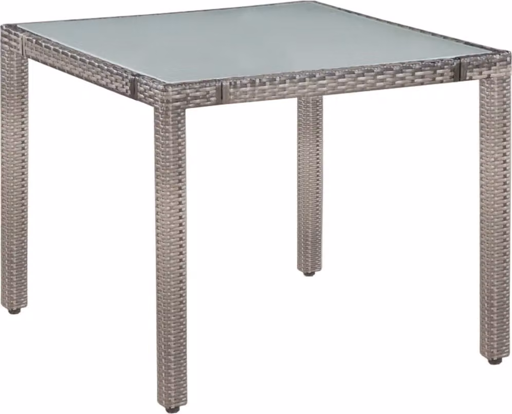 Set da Pranzo da Giardino 5 pz con Cuscini in Polyrattan Grigio