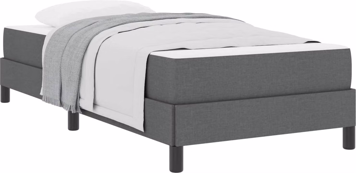 Letto a molle con materasso Grigio scuro 100 x 200 cm Tessuto