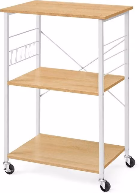 Carrello da cucina su ruote con 3 livelli | Servizio composto da carrello per forno a microonde e accessori da cucina