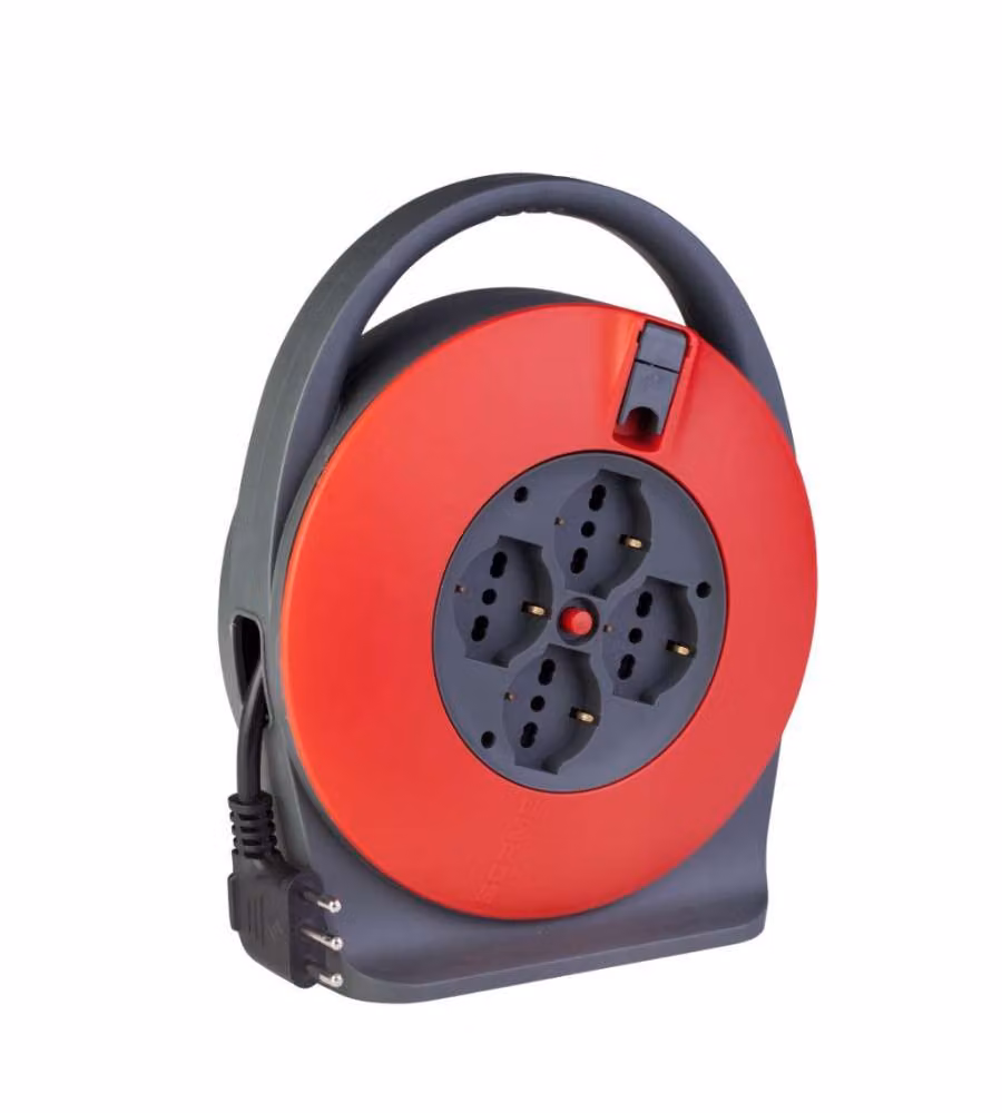 Avvolgicavo elettrico Poly Pool Rosso e Nero 5m H05VV-F 3x1,5 mmq 4P SALVASPAZIO PP2741 – 2