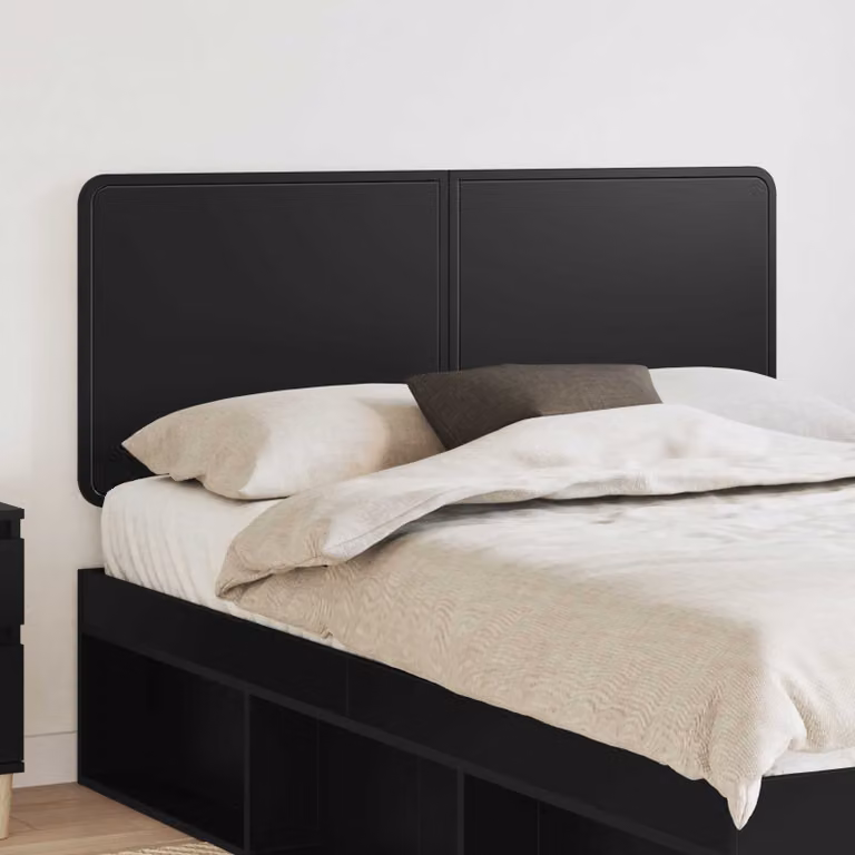 Testiera per letto moderna vidaXL in legno ingegnerizzato nero opaco