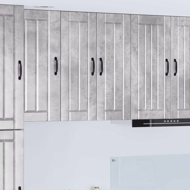 vidaXL Mobile in vetro da parete LUCCA Grigio Cemento 60 x 31 x 80 cm