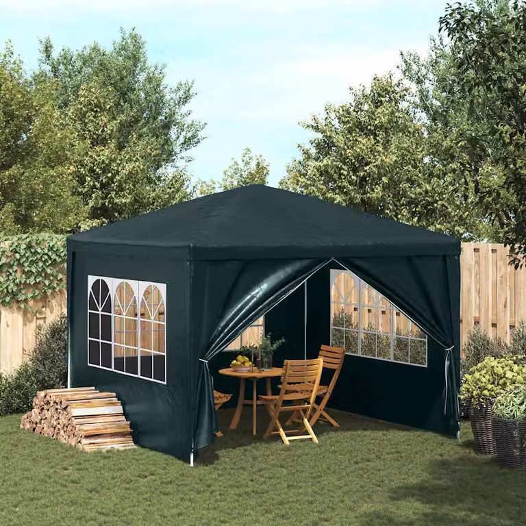 vidaXL Tenda per feste verde con finestra L: 300 cm, P: 300 cm