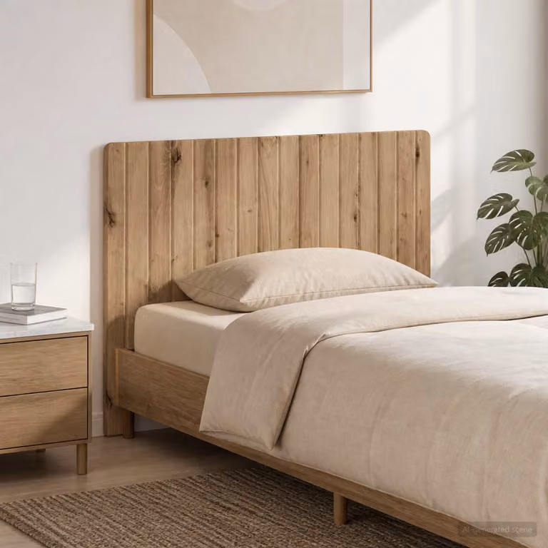 Testiera da muro vidaXL ZWOLLE in legno ingegnerizzato rovere con ripiano integrato e scomparti laterali, marrone