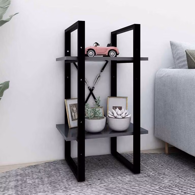 Libreria a 2 Ripiani vidaXL in Stile Industrial Grigia L: 40 cm, P: 30 cm, H: 70 cm
