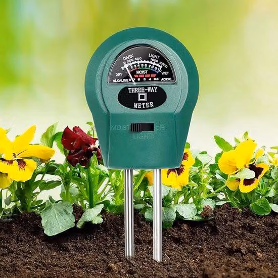 Misuratore di terreno 3 in 1, set di misuratori 3 in 1 per umidità del terreno/luce/pH