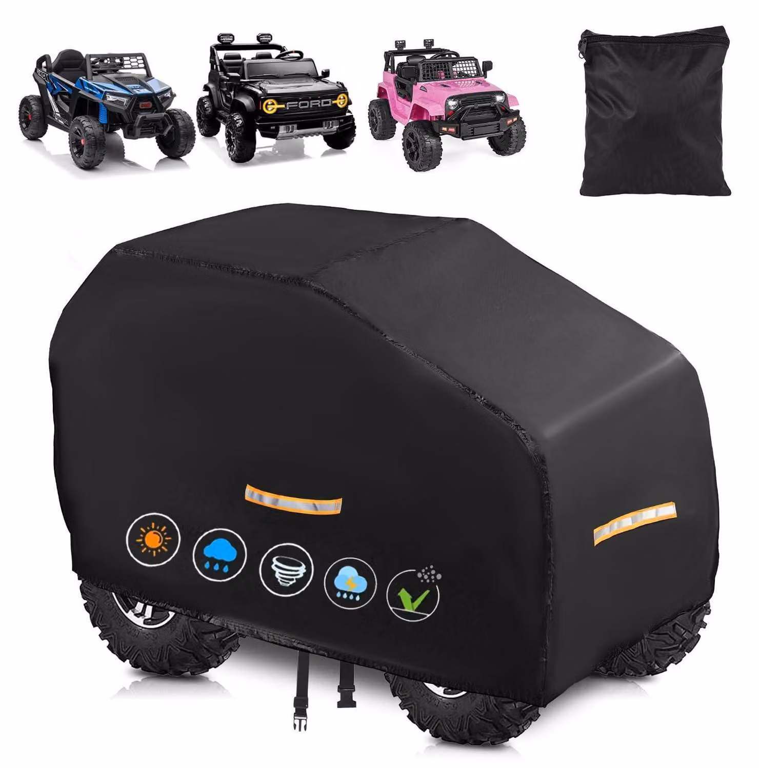 Copertura impermeabile per auto elettriche per bambini, adatta a tutte le condizioni atmosferiche, dimensioni 140x84x81 cm, realizzata in tessuto Oxford 210D, universale