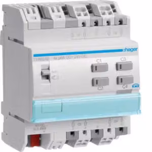 Attuatore per tapparelle Hager a 4 ingressi KNX, 24V TYA624B
