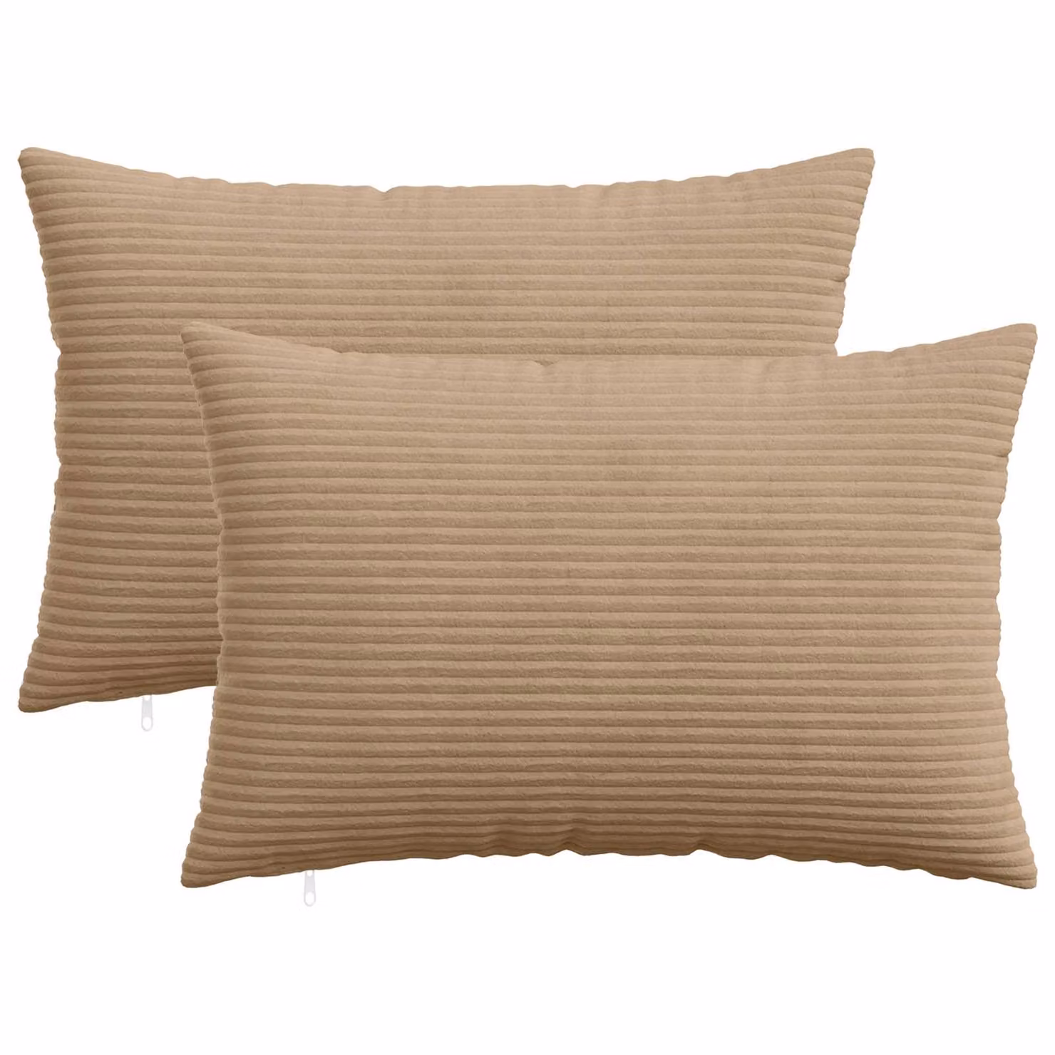 Set di 2 federe vidaXL HEERLEN in velluto a coste marrone, L 50 cm x P 80 cm