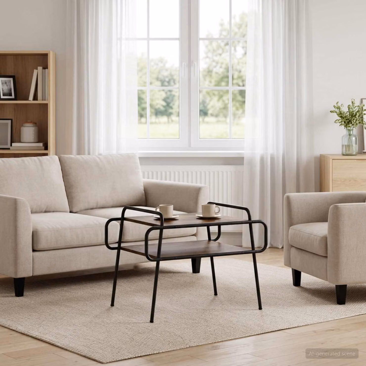 Maison Exclusive - Tavolino in legno multistrato, legno affumicato, 70 x 50 x 51 cm