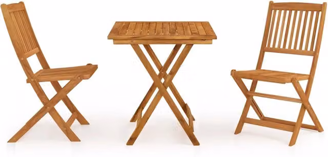 Set da Pranzo da Giardino 3 pz | Set Salotto da Giardino Pieghevole in Massello di Acacia
