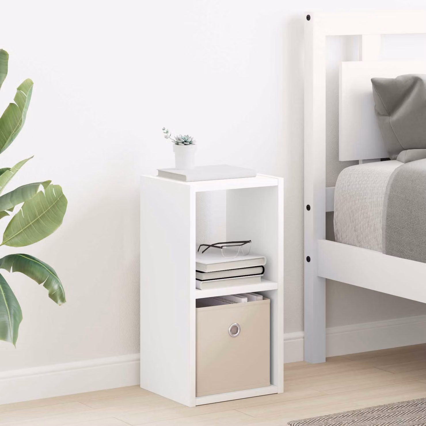 vidaXL Comodino Bianco 25,5 x 22 x 49,5 cm Legno ingegnerizzato