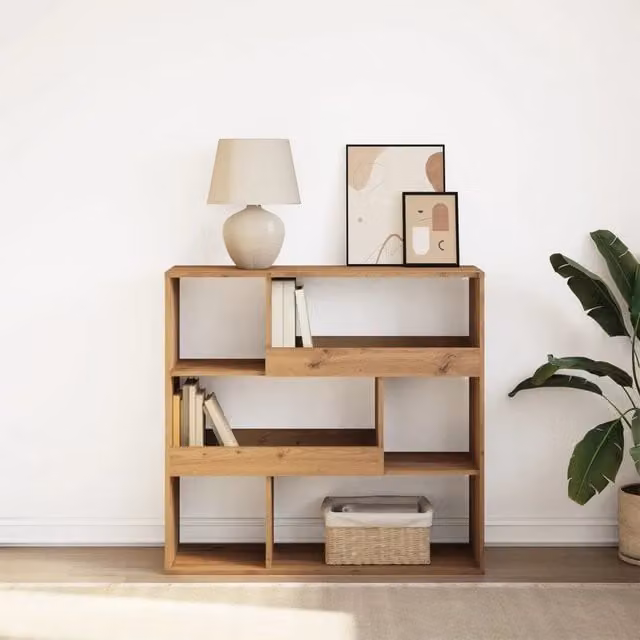Libreria Divisorio Design Mania in Rovere Marrone per Soggiorno L: 100 cm, P: 33 cm, H: 94,5 cm