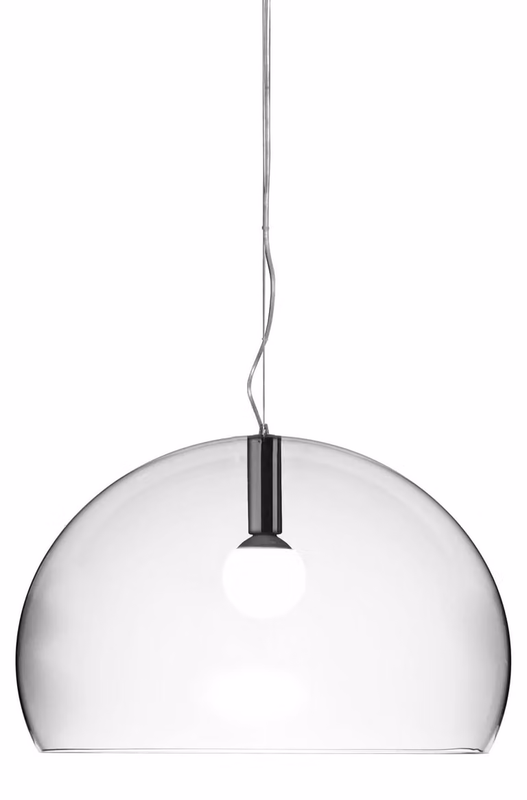 Kartell Small Fl/Y, lampada a sospensione, vetro trasparente