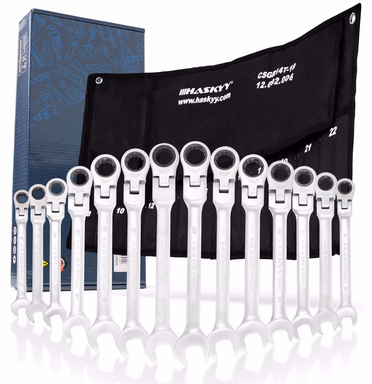 Set di chiavi a bussola Ratel, 14 pezzi - da 8 a 22 mm, set di chiavi professionali