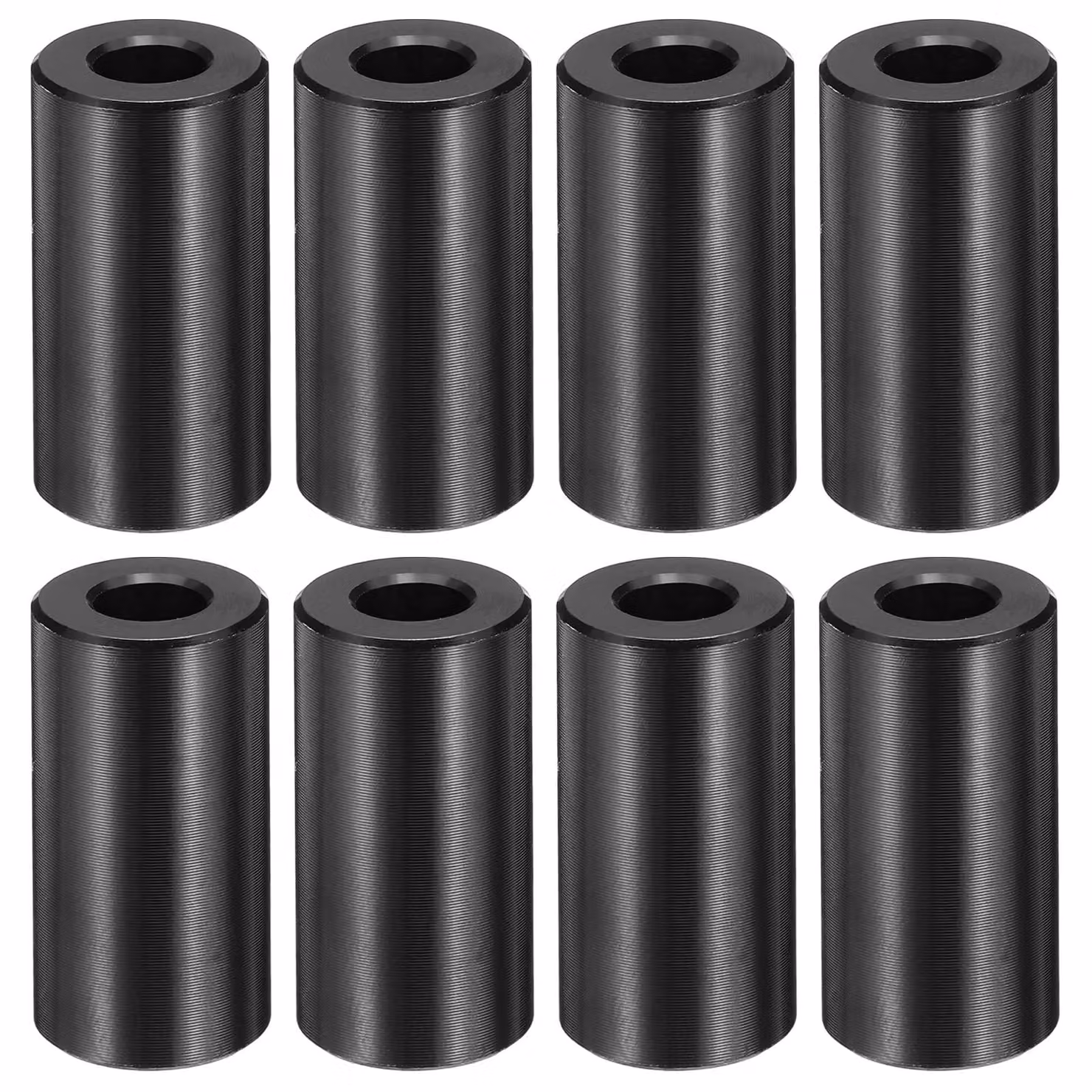 8 distanziatori in alluminio M6, dimensioni 6x12,7x25,4 mm, senza filettatura, colore nero