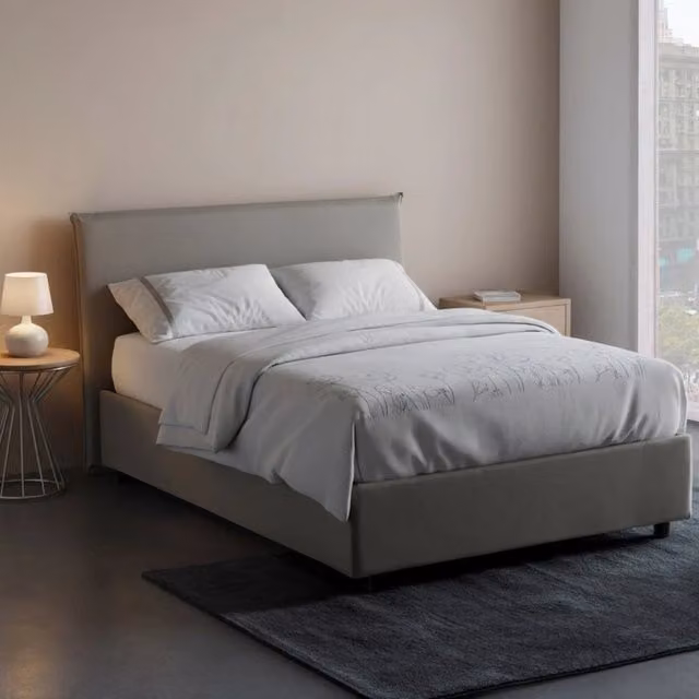 Letto Alvino Talamo Italia con Materasso Incluso, Grigio, L/P: 120 x 200 cm – 1