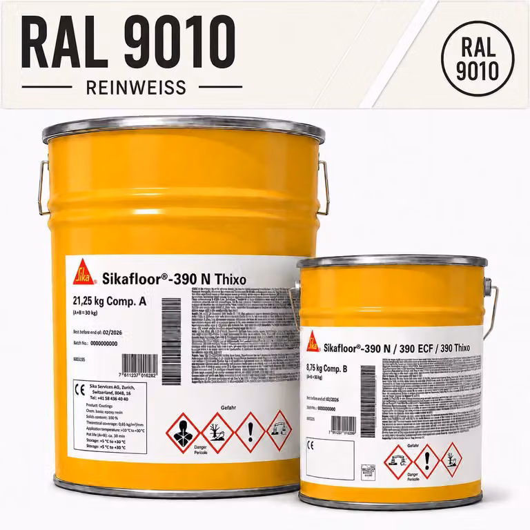 Sikafloor-390 N Thixo 2K RAL9010 25kg Epoxidharz-Dünnbeschichtung