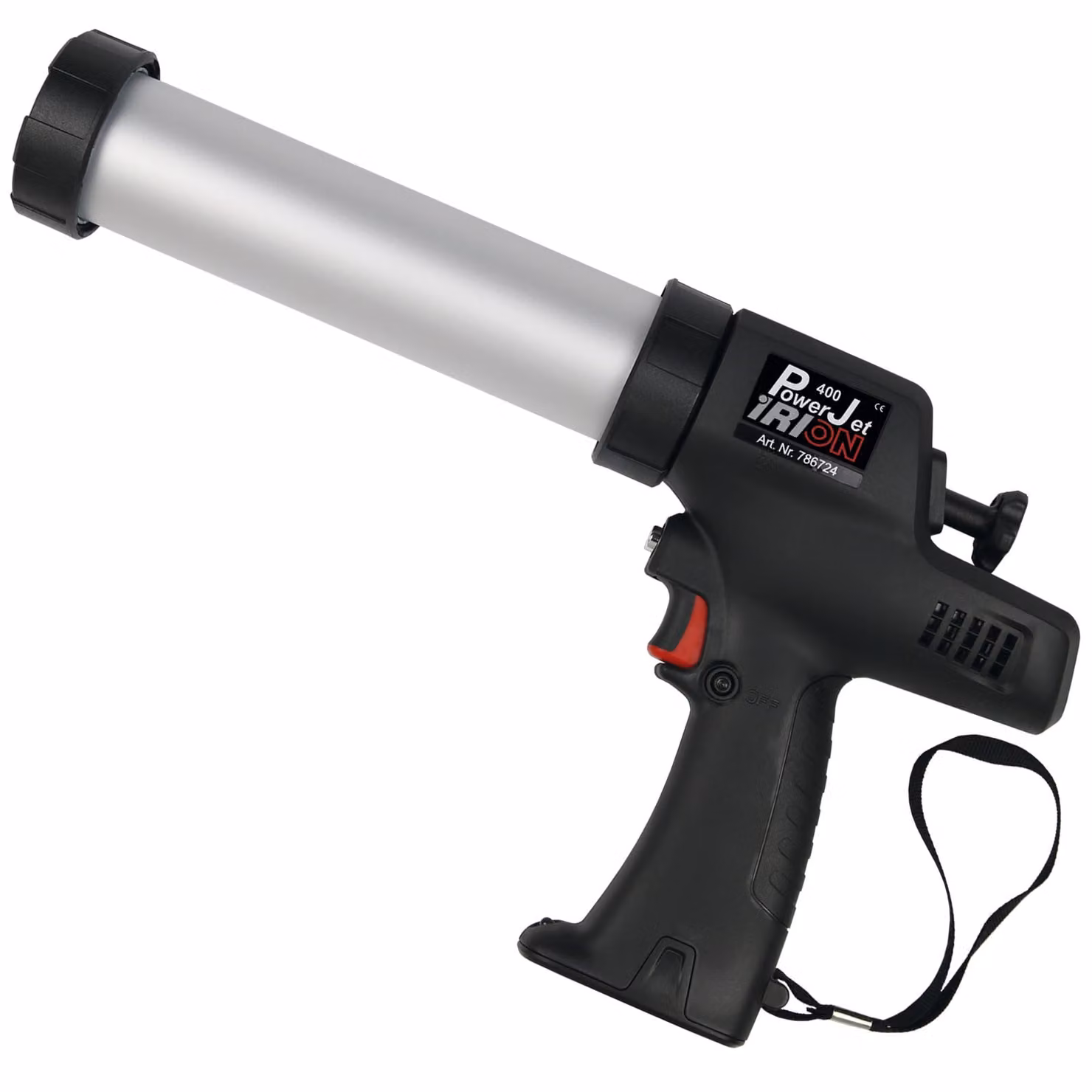 Pressa a batteria Powerjet-Li 400 chiusa per cartucce da 310 ml/sacchetti da 400 ml IRION
