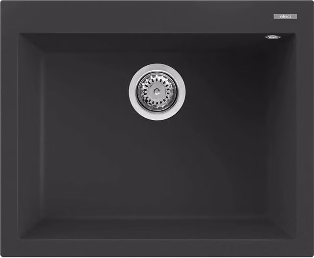 Lavello Elleci Incasso 1 vasca 61x50 Quadra 110 Granitek Antracite LGQ11059