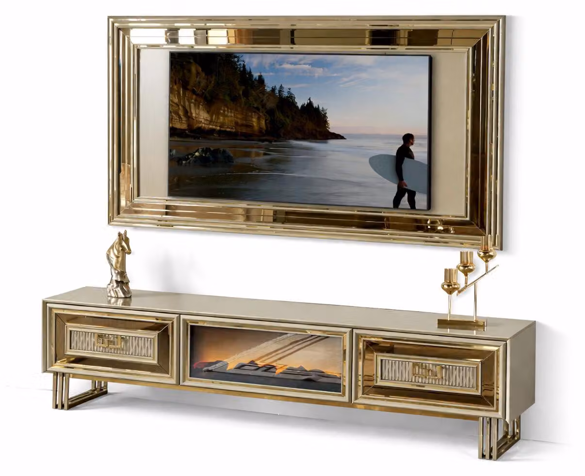 Mobile TV a basso con cornice, dal design moderno, ideale per il vostro soggiorno